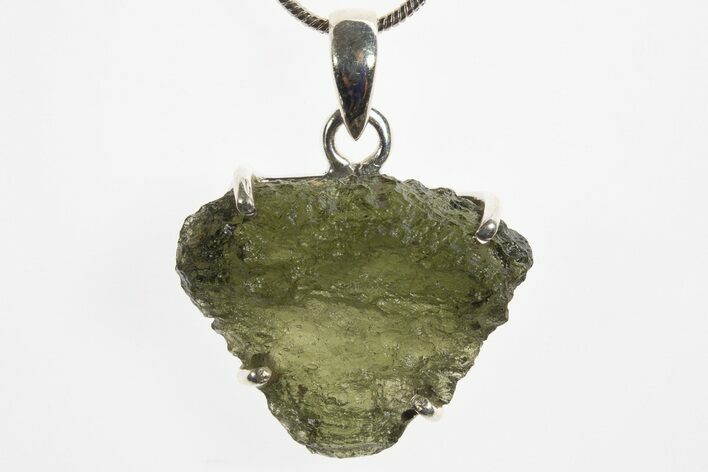 Green Moldavite Tektite Pendant ( g) - Czech Republic #329416